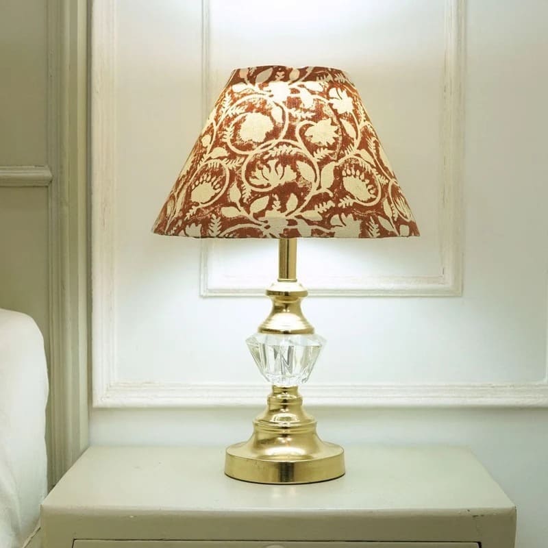 Hand block print fabric lampshade for home décor