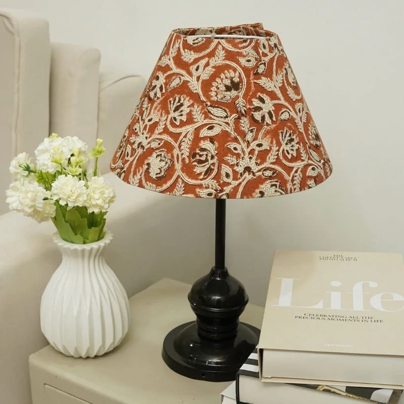 Patterned fabric lampshades for table or floor lamp