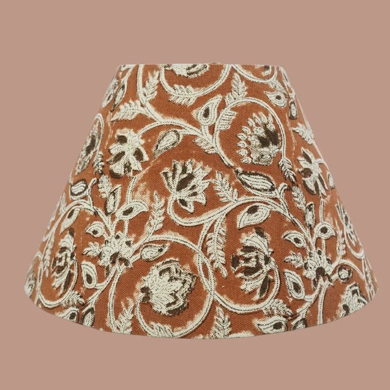Fabric lampshade with classic Indian motifs