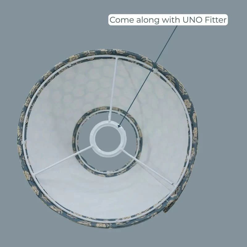 Patterned linen lampshade for bedroom or living