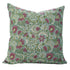 Decorative boho pillow case with pink and green floral pattern 