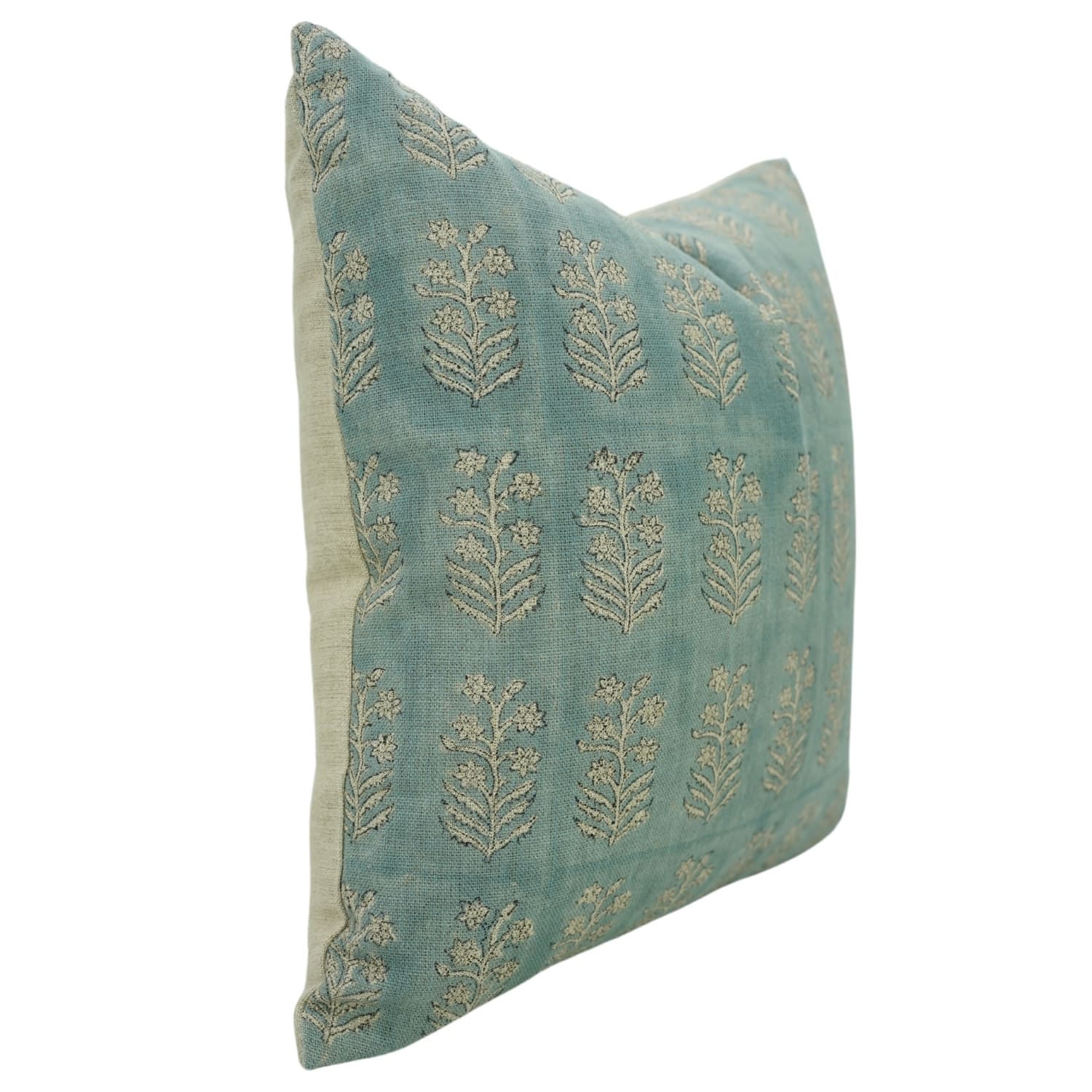 linen pillow cover with floral pattern