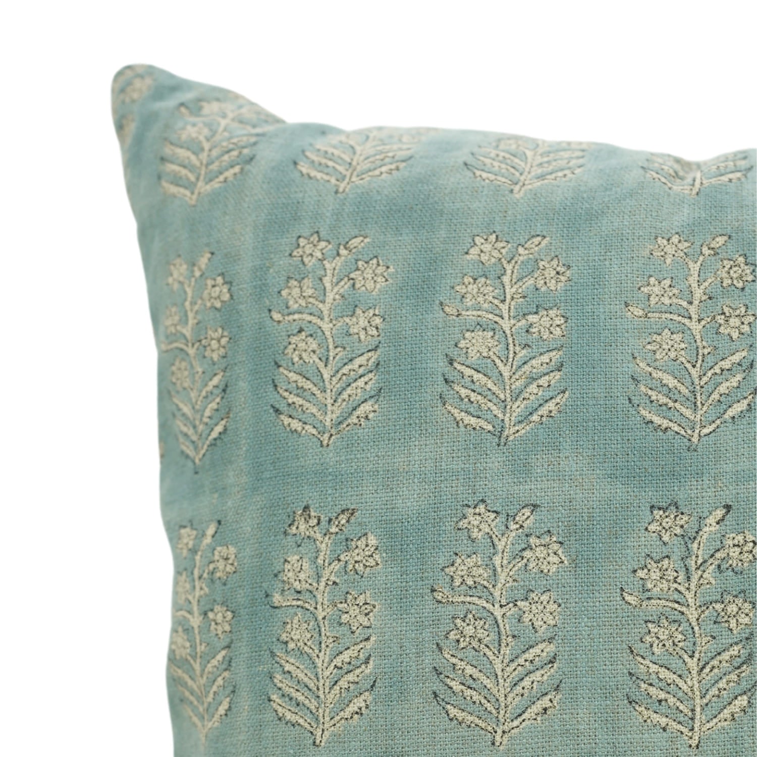 linen pillow cover with floral pattern
