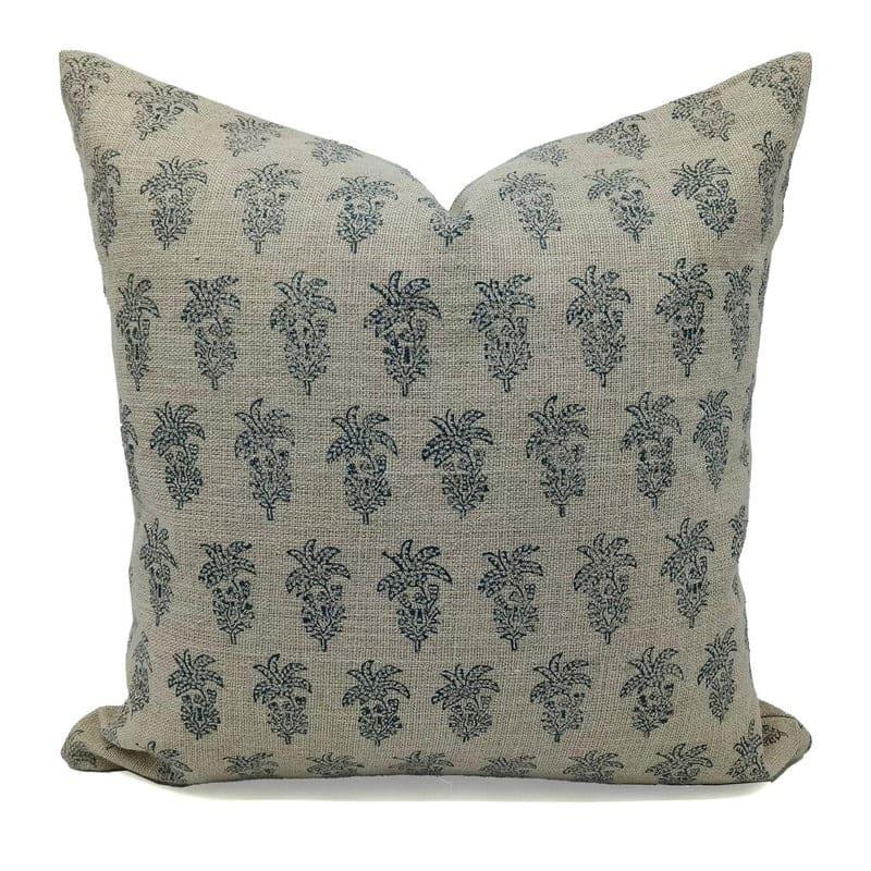 Boho pillow cover with hand printed design for couch decor
