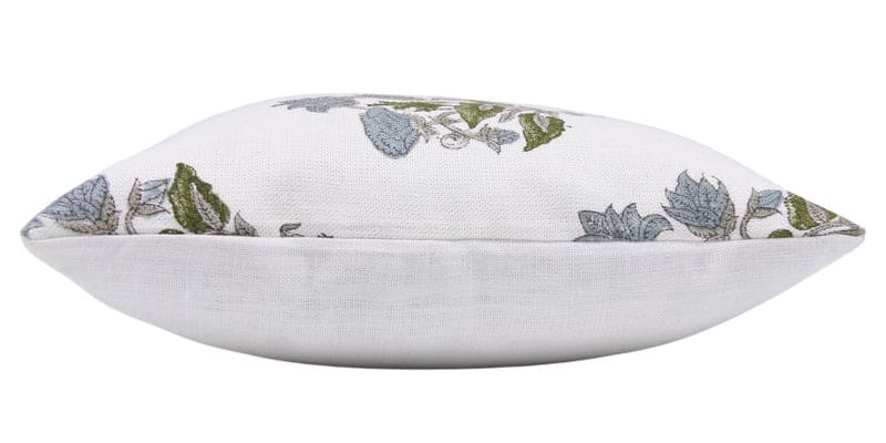 Decorative pillow with floral pattern on a white background