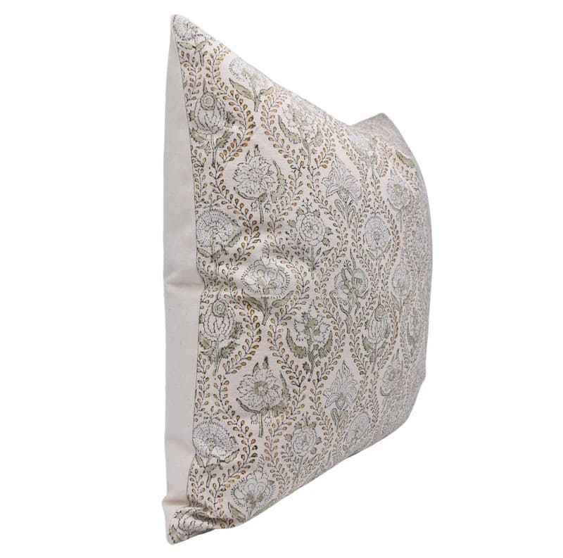Decorative pillow with intricate patterns on a white background