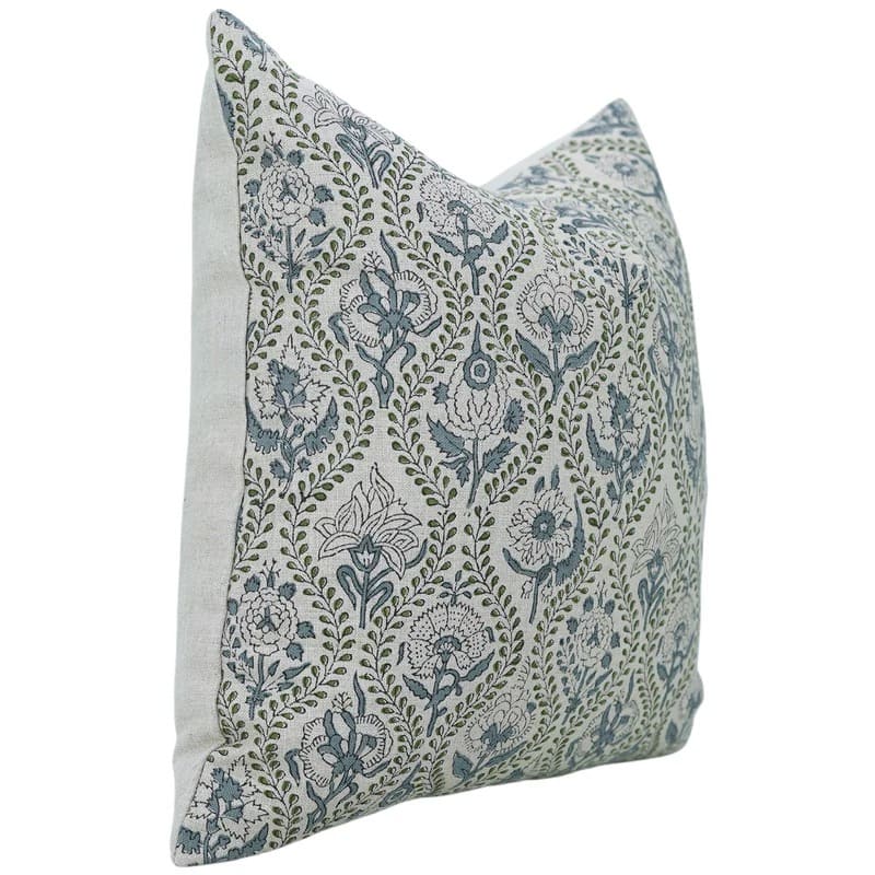 Handprinted cotton cushion cover