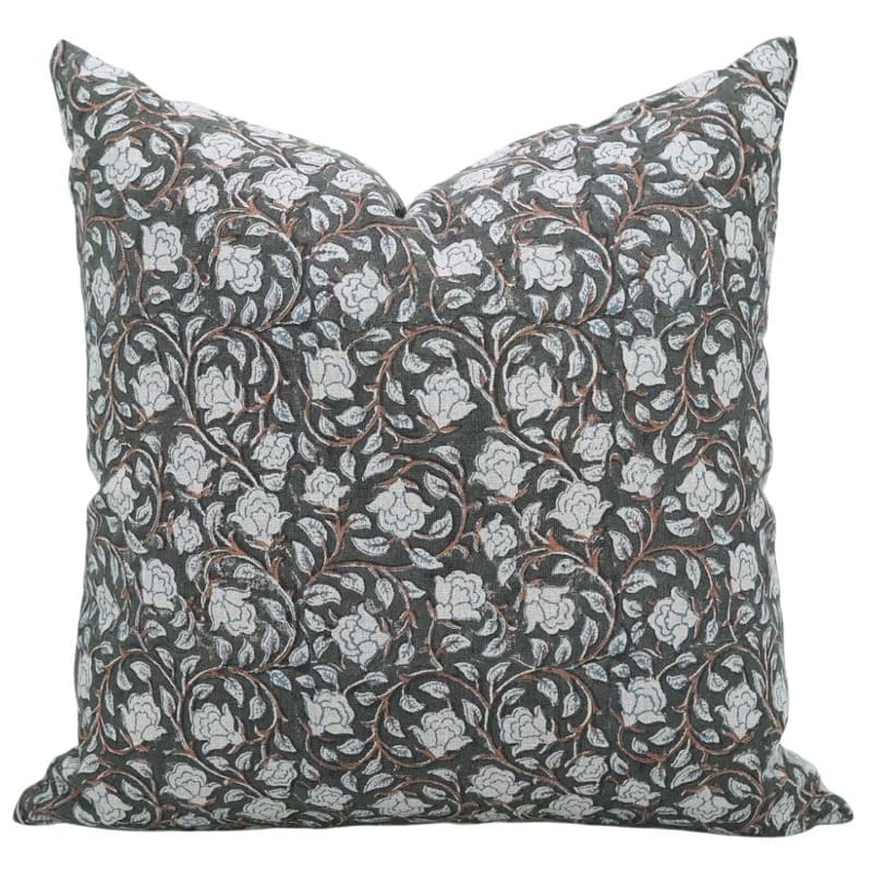Rustic block print pillow cover