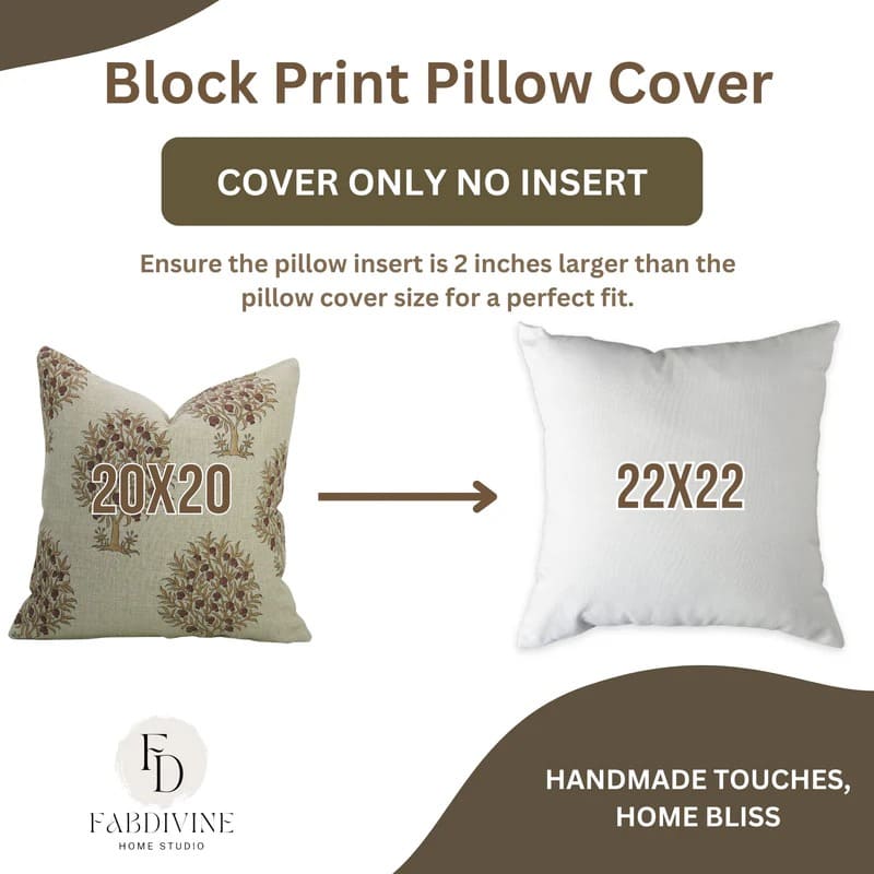 Traditional block print pillow cover