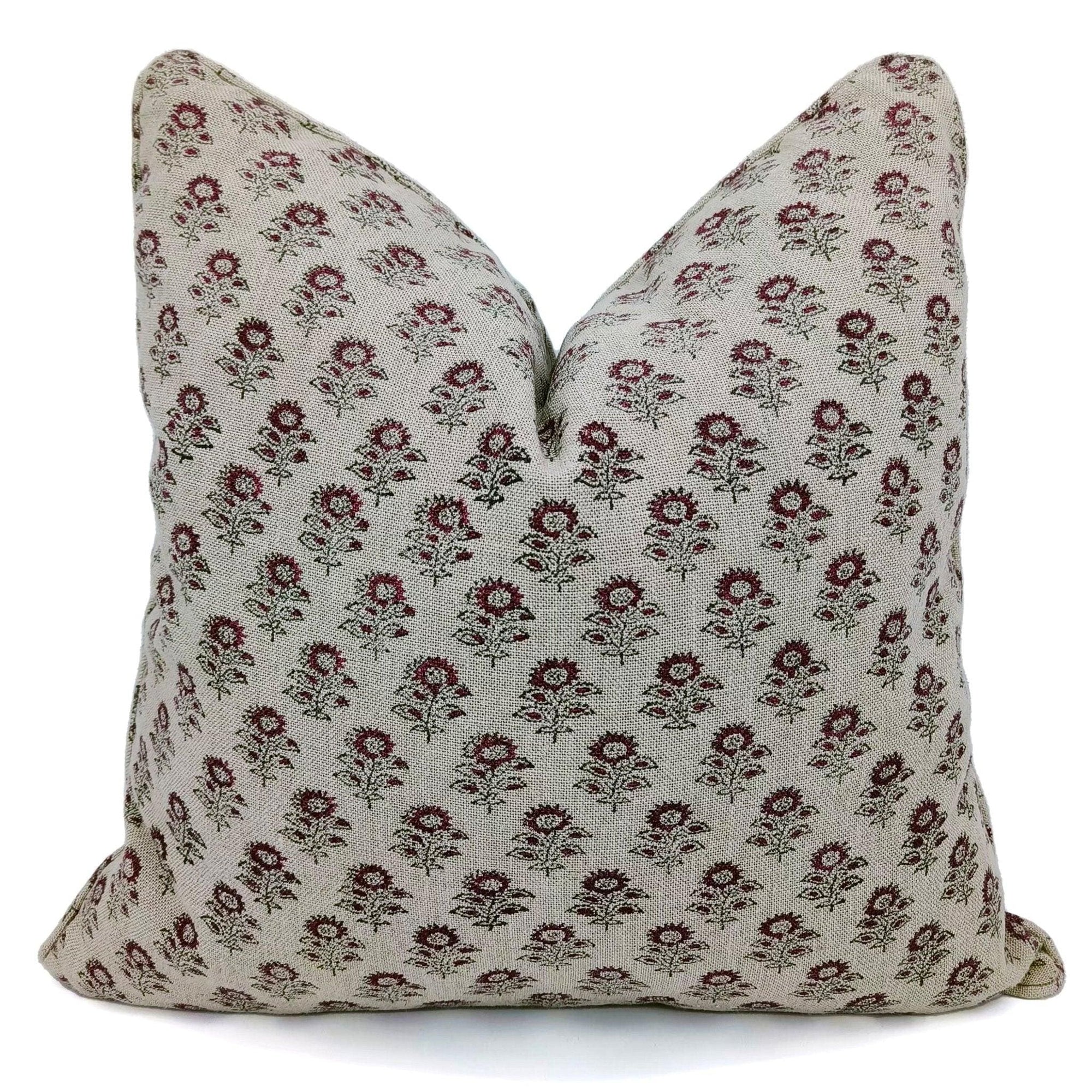 Floral patterned pillow on a white background