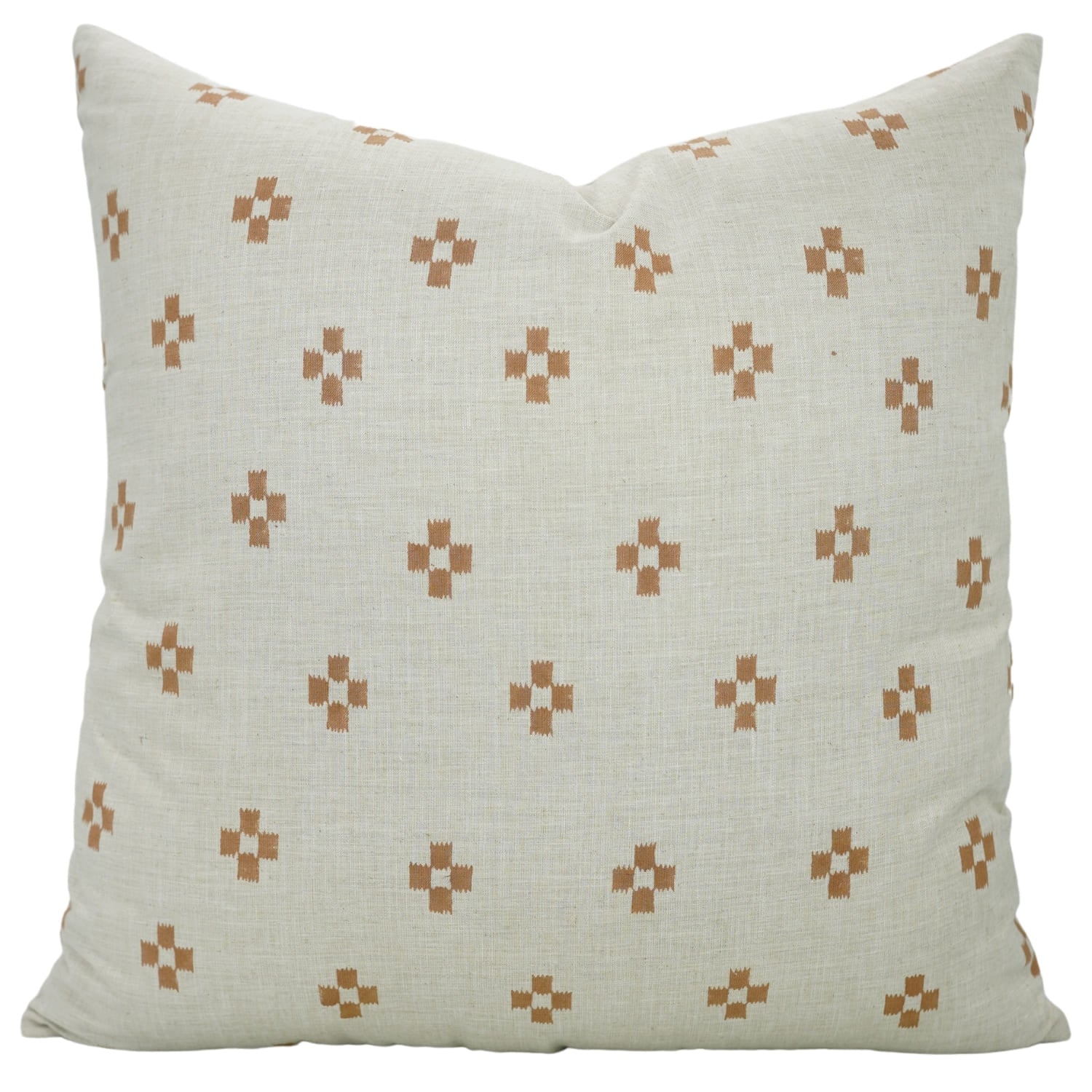 Fab Divine handblock print pillow cover featuring Barfi pattern on linen blend fabric