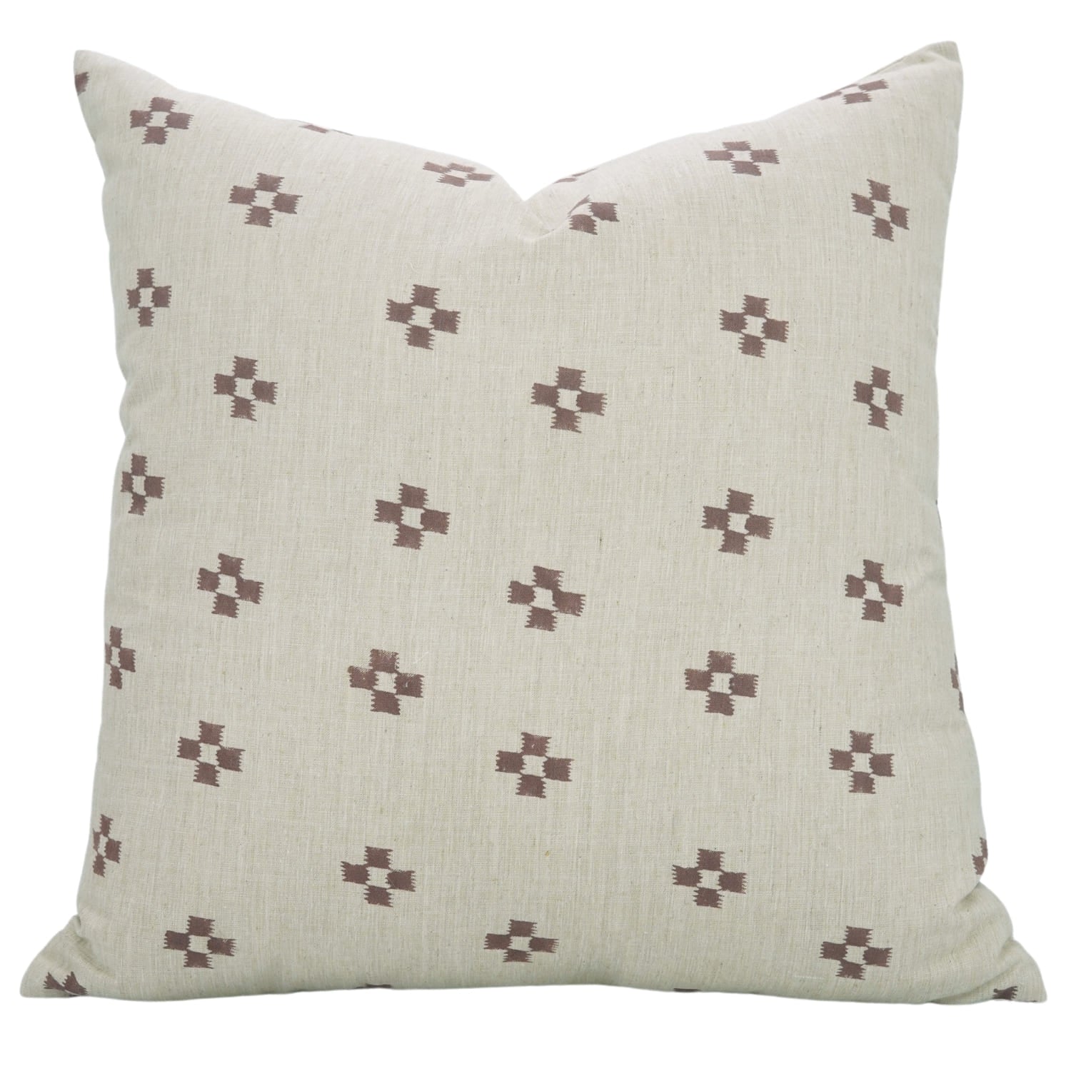 Fab Divine artisan handblock print pillow cover featuring Barfi pattern on linen blend