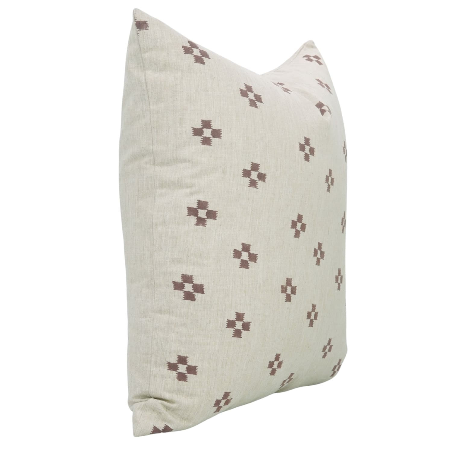 Handblock print Barfi cushion cover by Fab Divine, linen blend fabric
