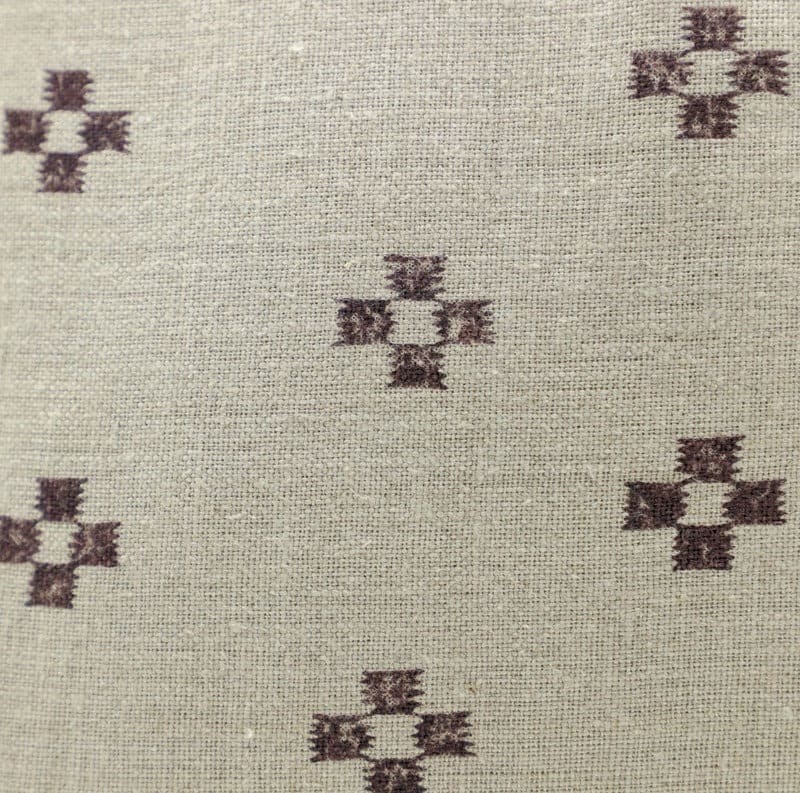 Block Printed Thick Linen Pillow Cover - Barfi