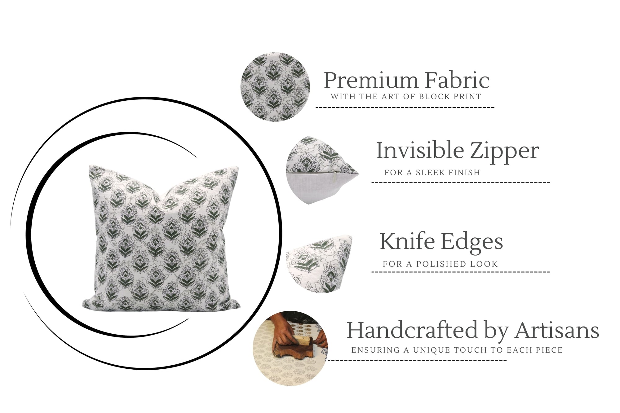 Floral linen throw pillow covers