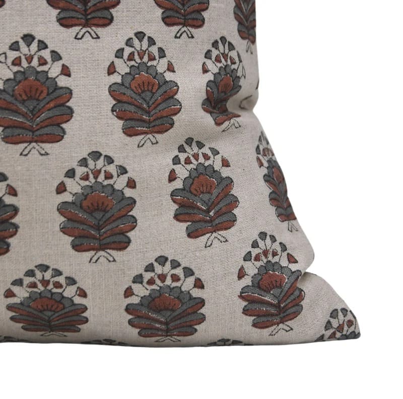 Floral Print Pure Linen Pillow Cover -  Bheeshma