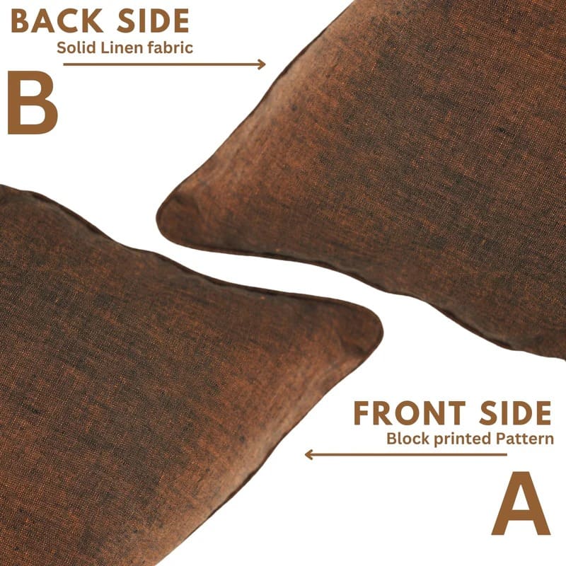 Handmade Brown Solid Linen Throw Case