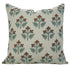 Pure linen cushion cover with Chahat handblock print by Fab Divine