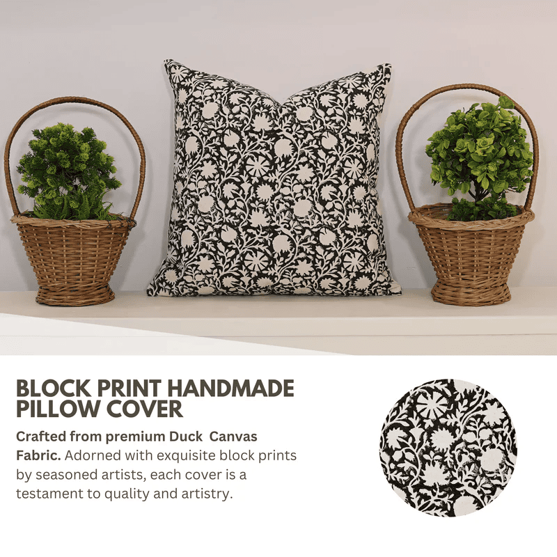 Boho pillow cover with tribal print