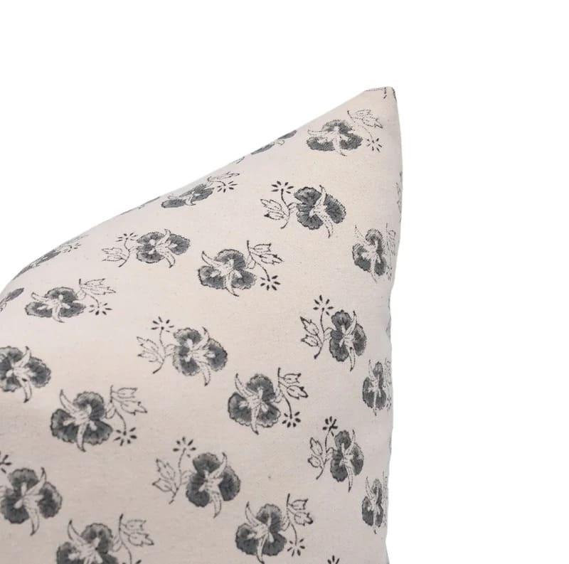 Block Printed Floral Cushion Cover - Chitranjan