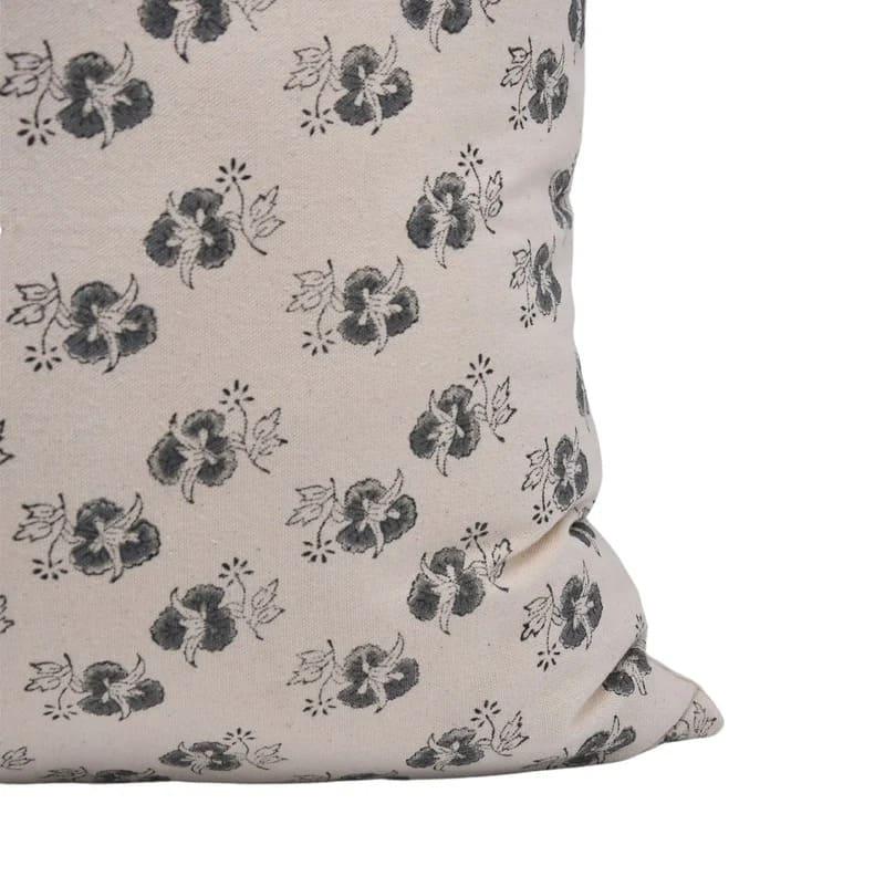 Block Printed Floral Cushion Cover - Chitranjan