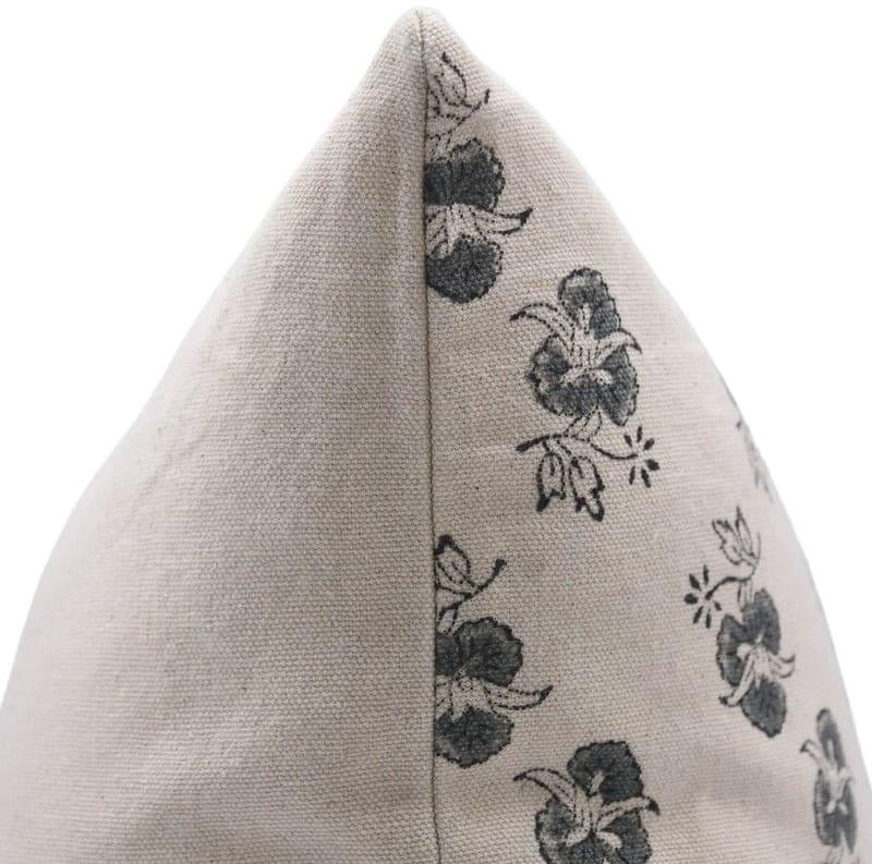 Block Printed Floral Cushion Cover - Chitranjan