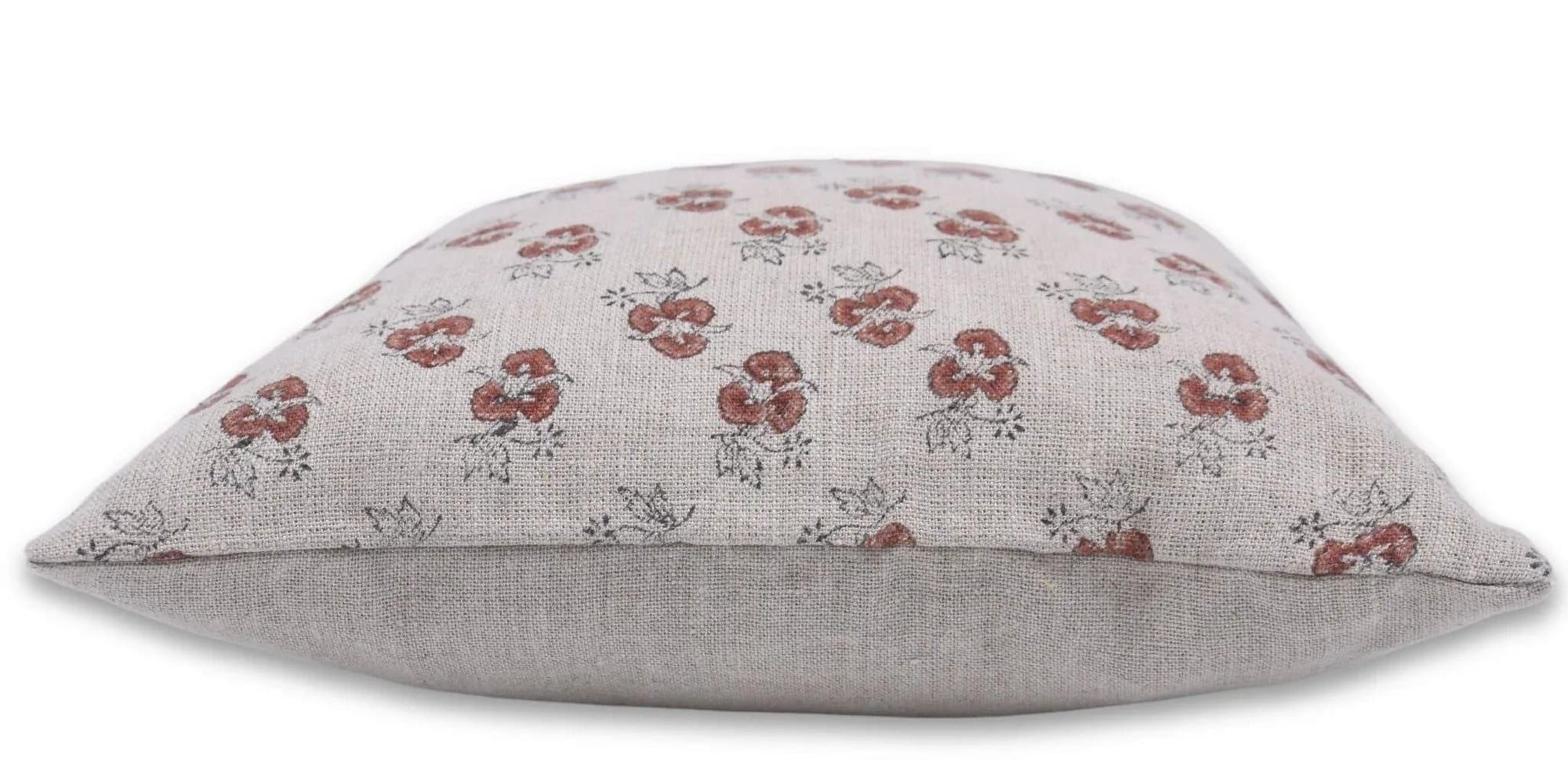 Wooden Printed Linen Cushion Cover  - Chitranjan