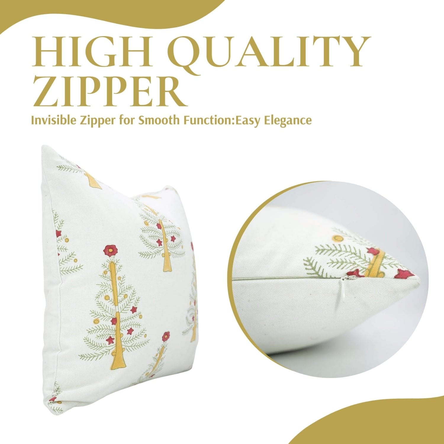 Handblock Yellow Thick Cotton Pillow Case