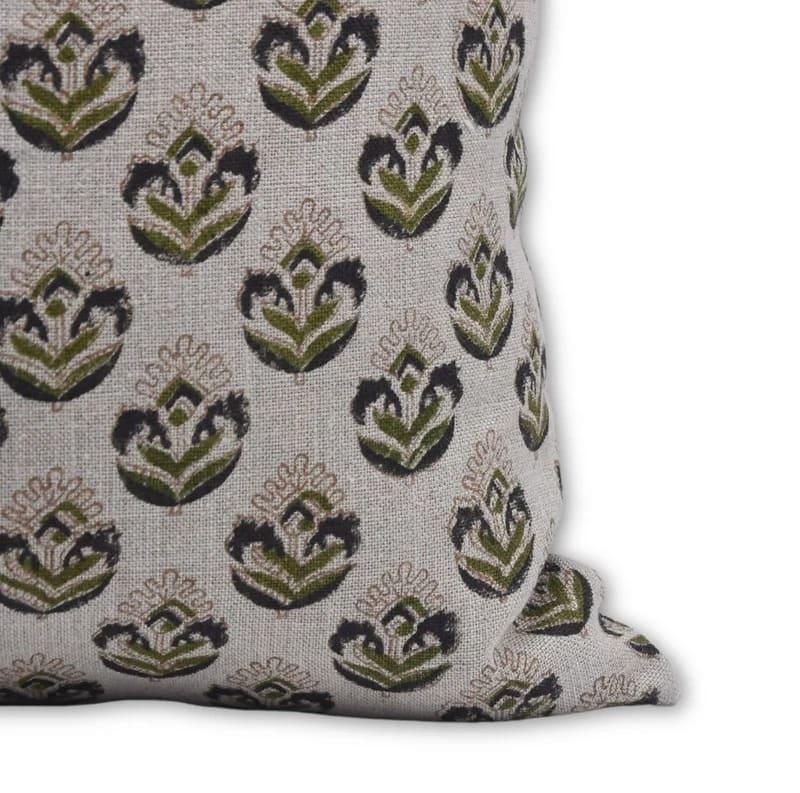 Block Print Heavy Linen Pillow Cover - Chui Mui