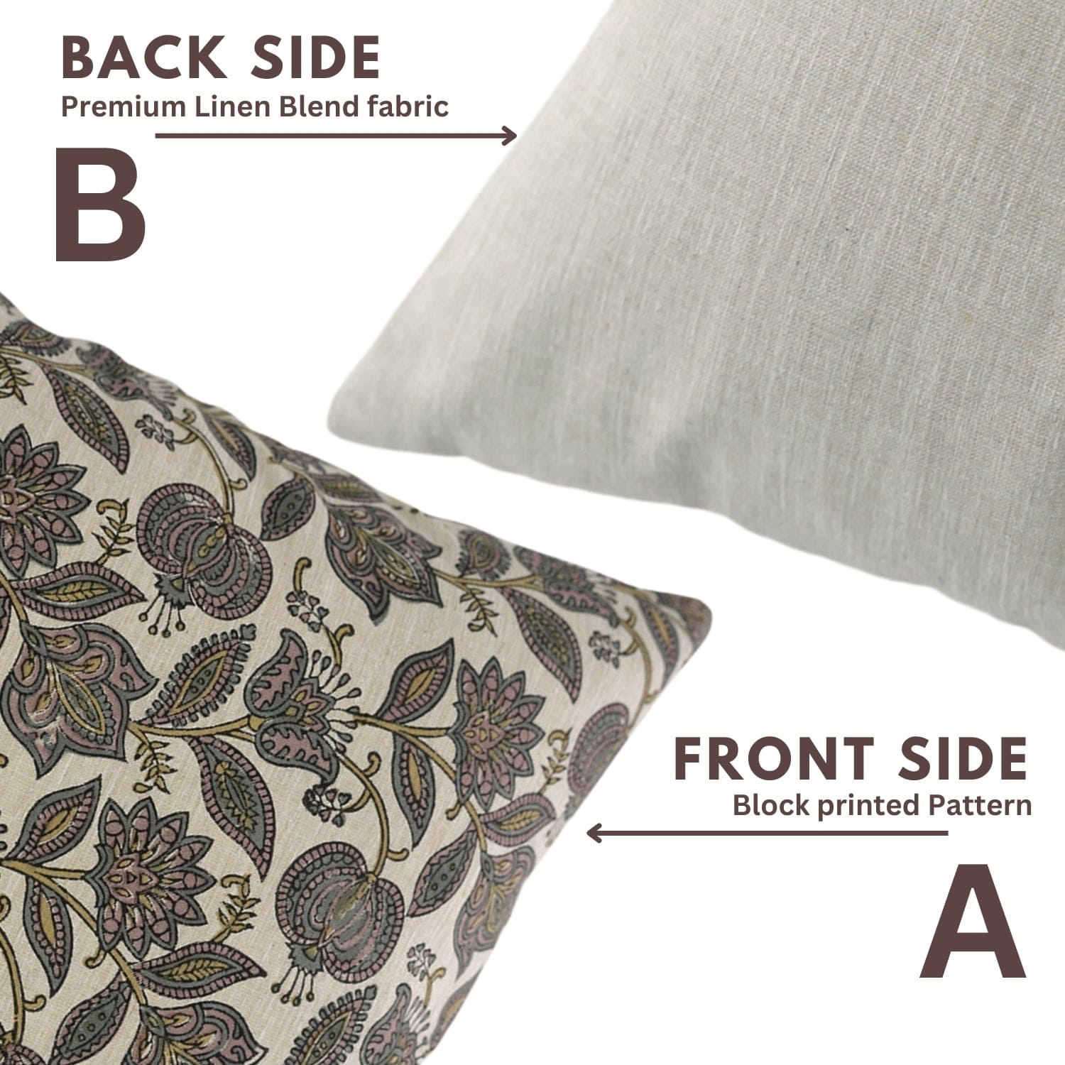 Pink Floral Linen Custard Apple Cushion