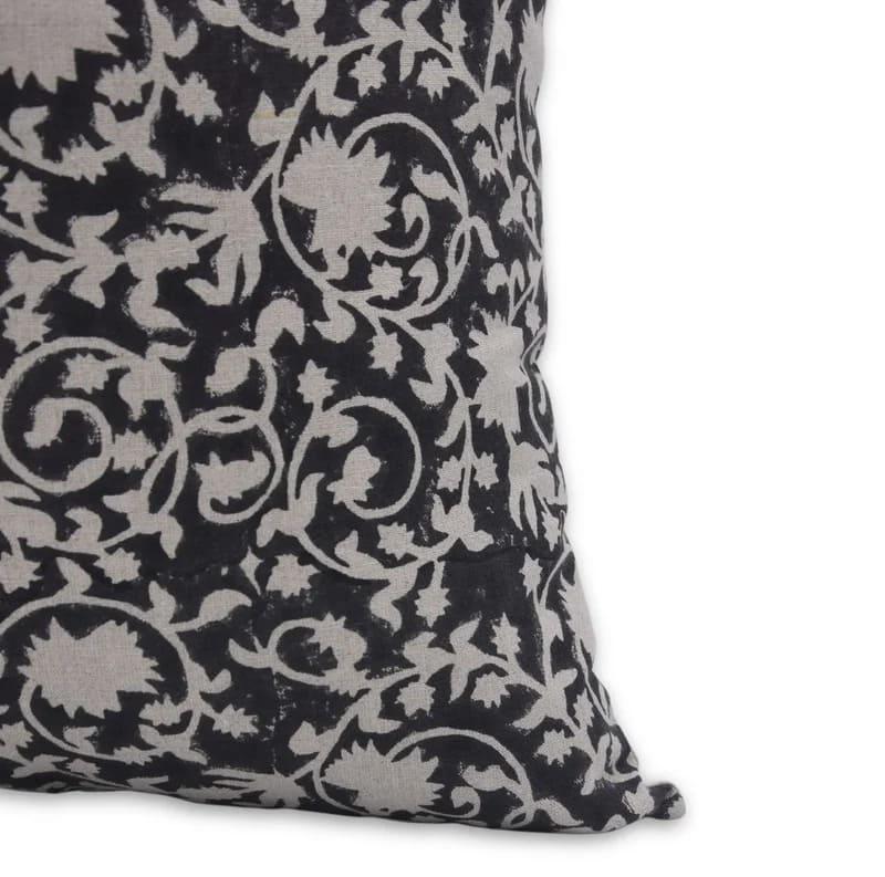 Indian Black Devdas Linen Cushion Cover