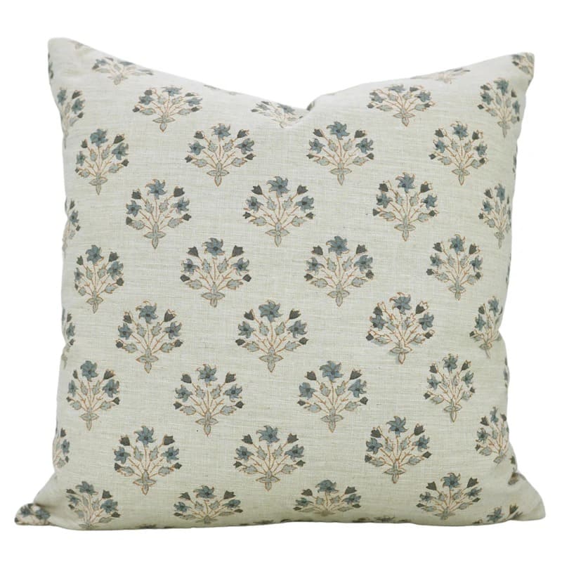 Elegant block printed pillow cover with artisan pattern