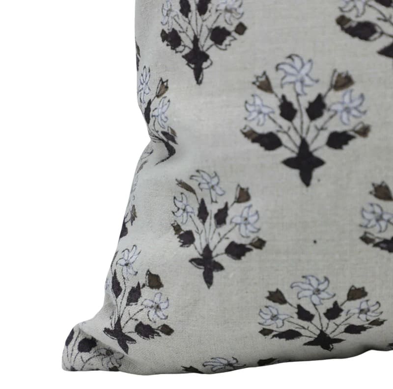 Hand Block Accent Cushion Case - Diwali Flower