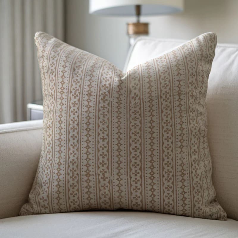 Floral blockprint throw pillow covers