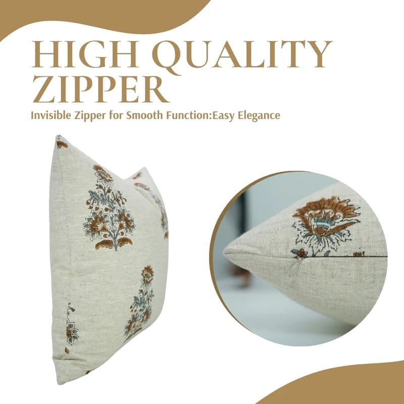 Soft beige linen pillow cover