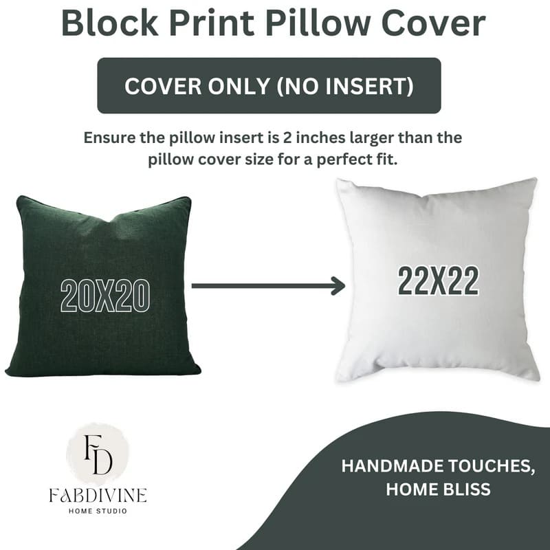Handcrafted Green Solid Linen Pillow Cover