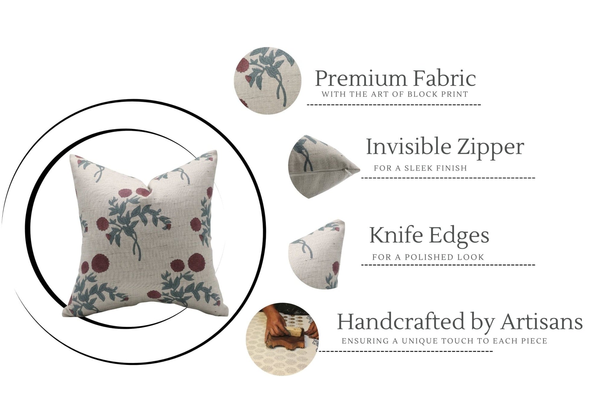 Decorative Cushion Covers for Living Room &amp; Bedroom - Gulab