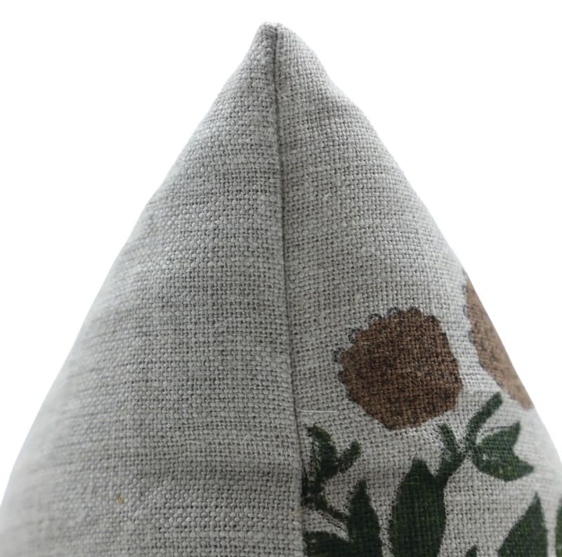Hand Block Gulab Green Floral Throw Cover