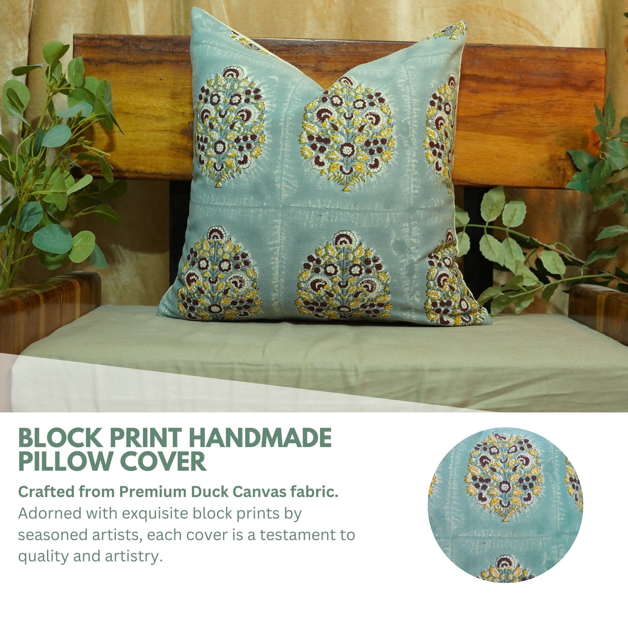 Guldasta Floral Duck Canvas Cushion Case