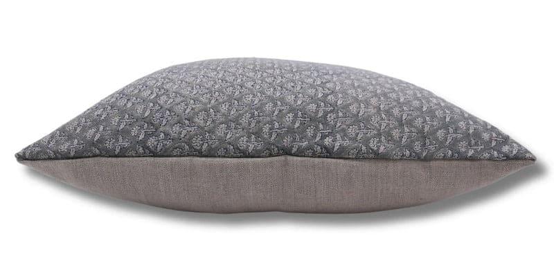 Handmade Gray Floral Pillow Cover - Gulmohar