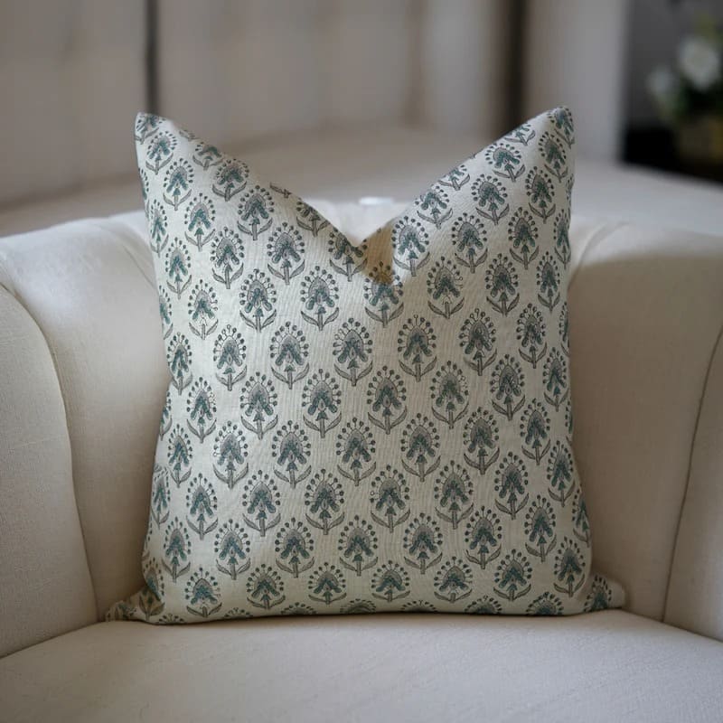 Linen pillow cover with premium natural fabric texture