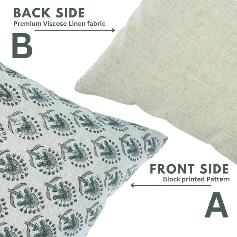 Designer block printed pillow cover for couch styling