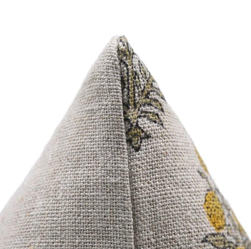 Indian Mustard Floral Linen Pillow Cover - Hajara