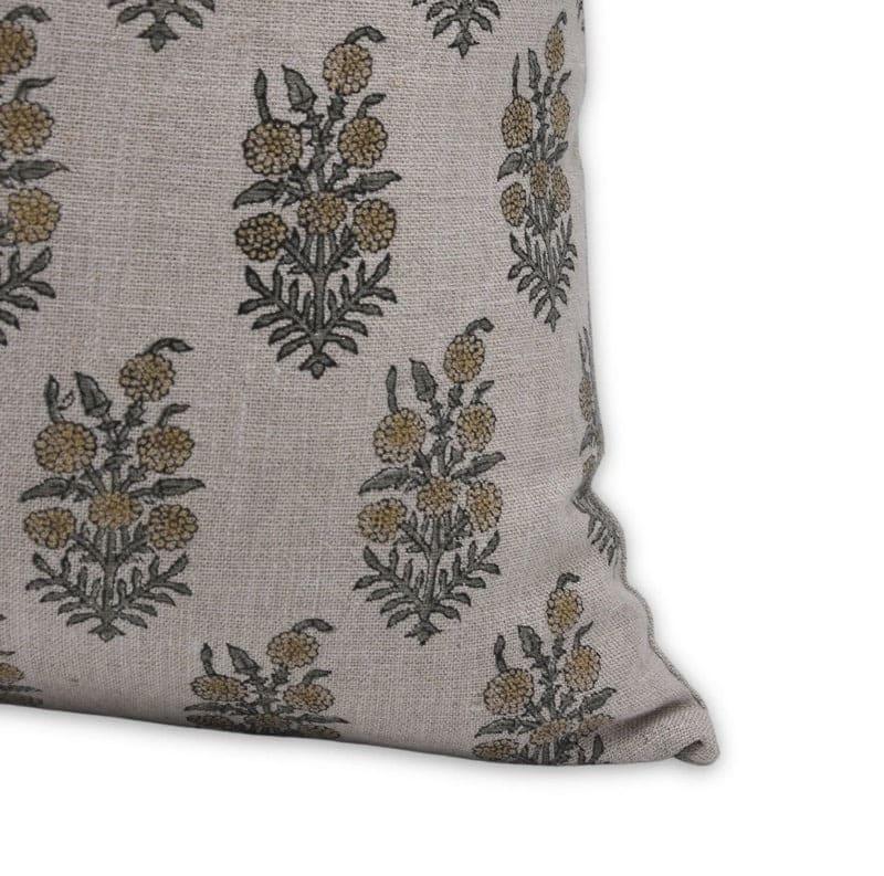 Traditional Hajara Floral Linen Pillow Cover