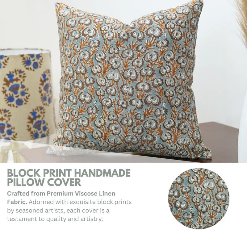Premium floral pillow cover with vibrant flower prints