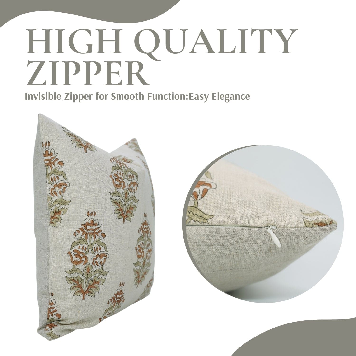 Indian Print Hibiscus Pure Linen Throw Cover