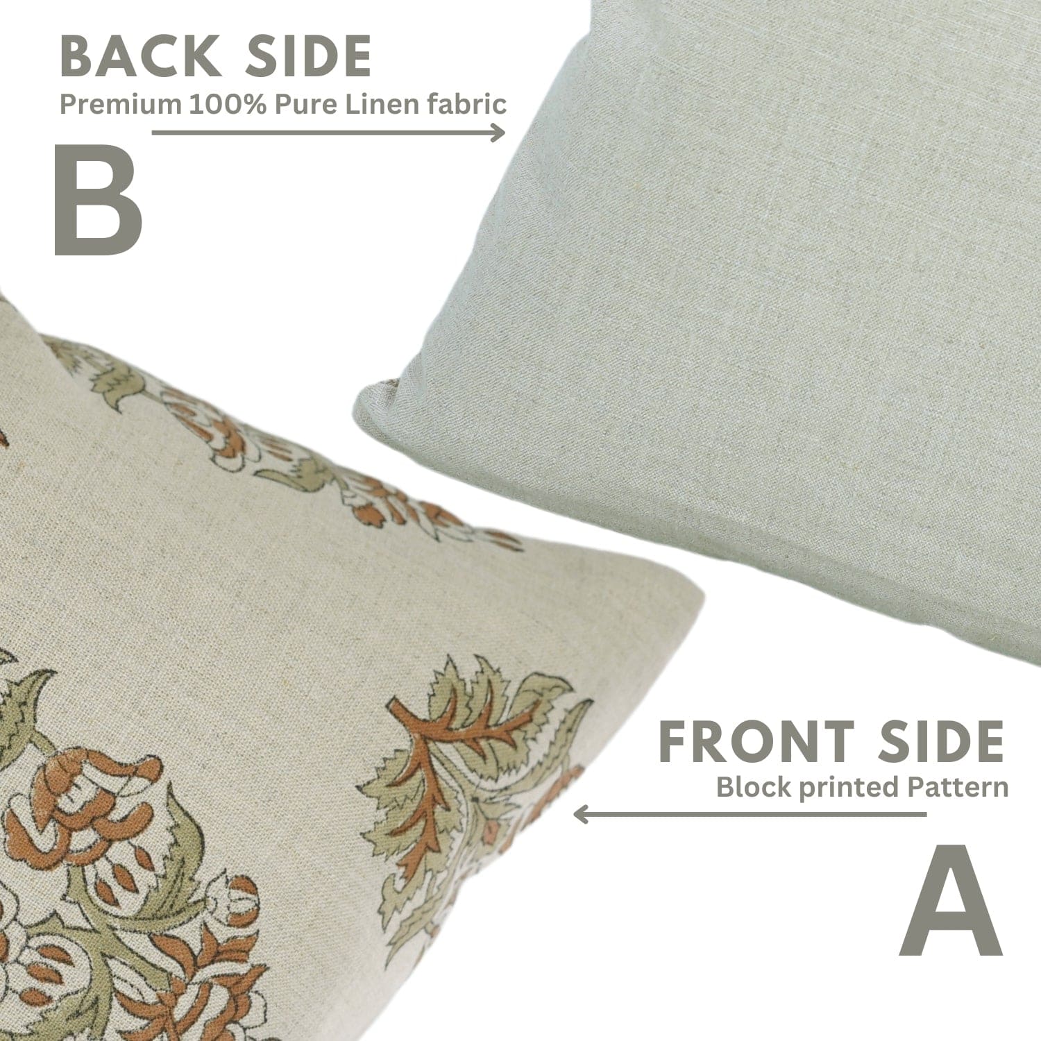 Indian Print Hibiscus Pure Linen Throw Cover