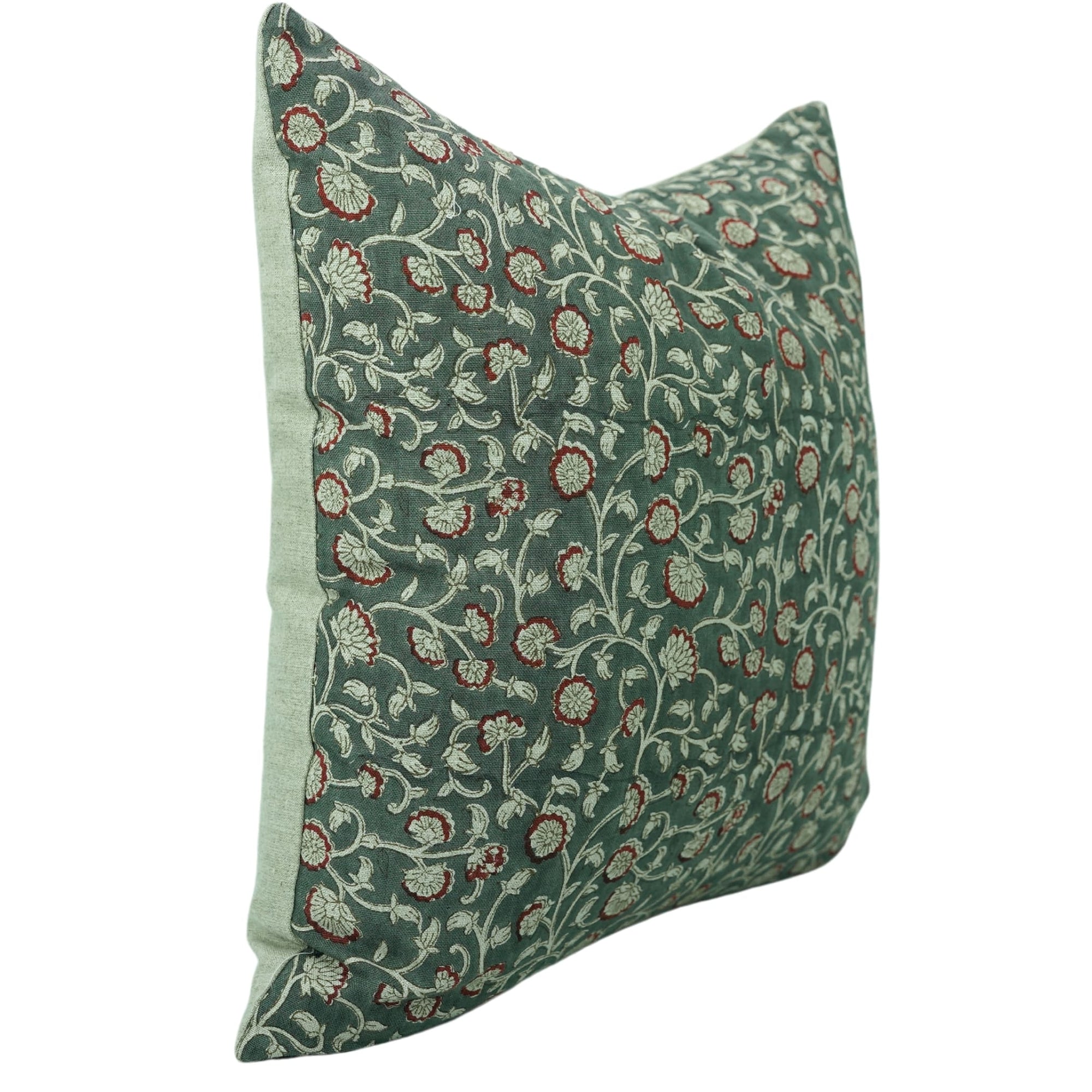 Floral Green patterned pillow  cover