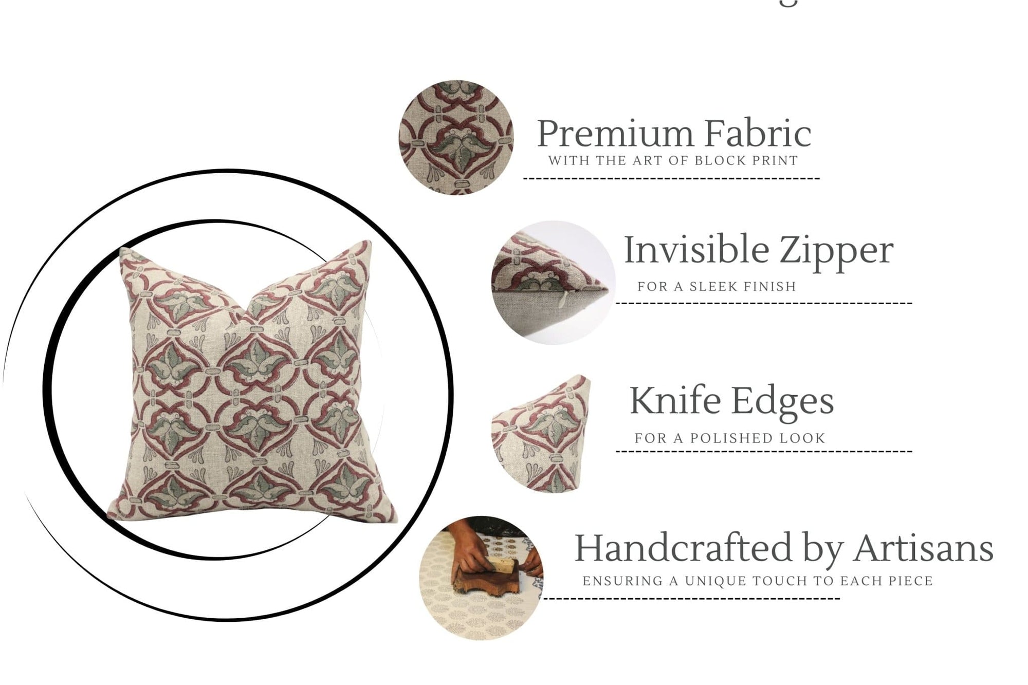 Indian Brown Floral Cushion Cover - Hridyavan