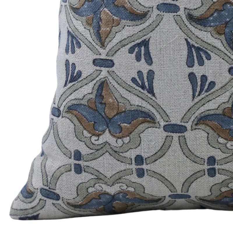 Hand Printed Linen Pillow Cover -  Hridyavan